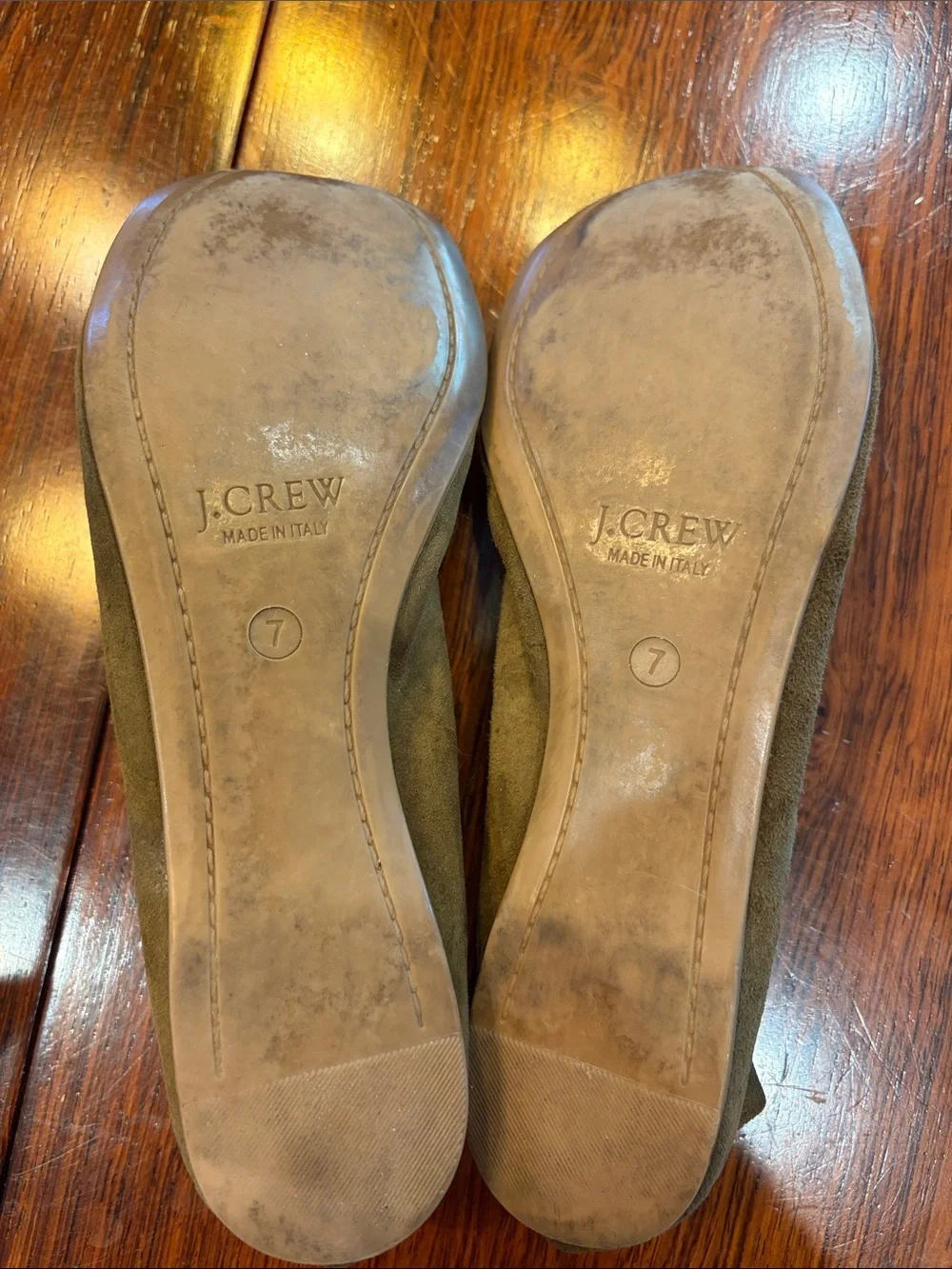 Olive Suede Ballet Flats